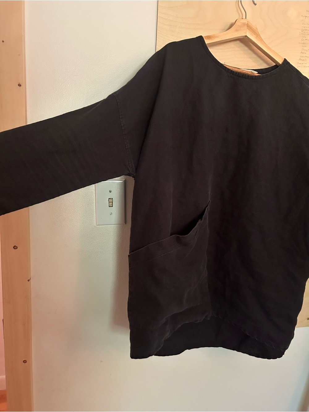 Elizabeth Suzann Harper tunic OS black linen GUC